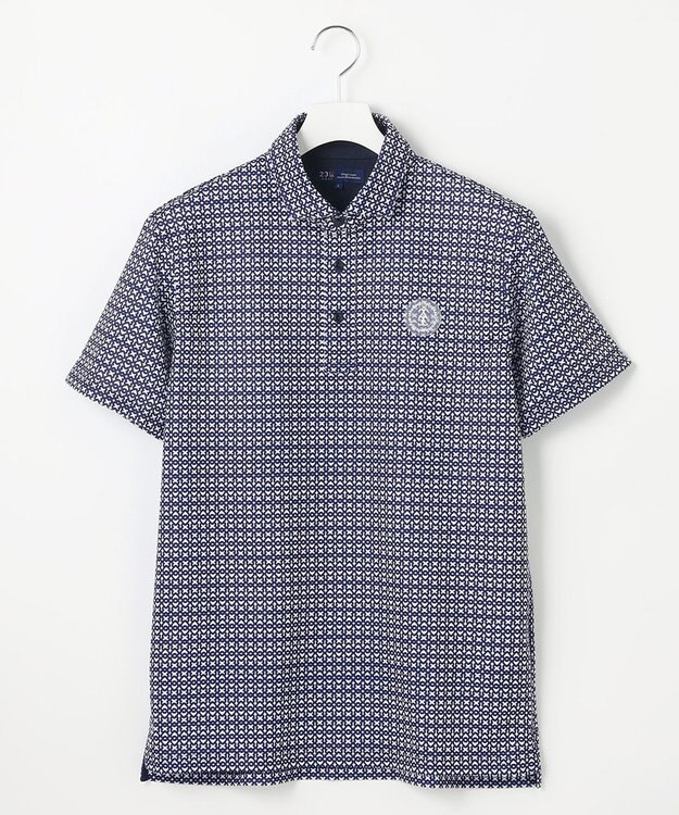 23区GOLF 【MEN】モノグラム柄  半袖ポロシャツ ネイビー系5