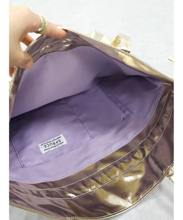 CRAFT STANDARD BOUTIQUE メタリック巾着トート Gold