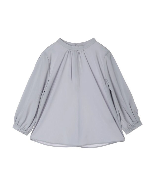 earth music&ecology レーススリーブブラウス Grayish Blue