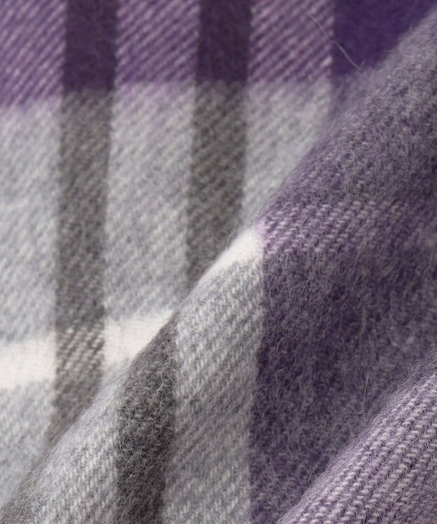 J.PRESS LADIES カシミヤチェック マフラー パープル系3