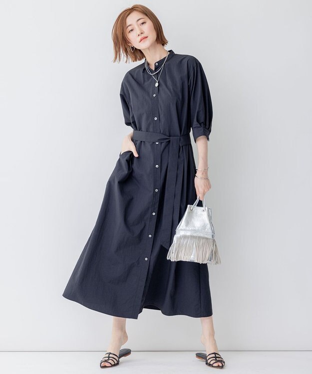 23区 【STORY7月号掲載】HEWN ポインテッドストラップ ミュール ブラック系