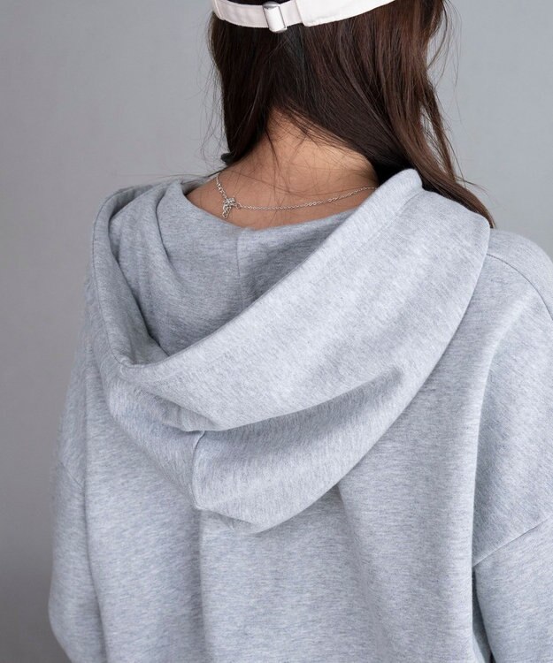 WEGO グラフィックBIGZIPパーカー 杢グレー