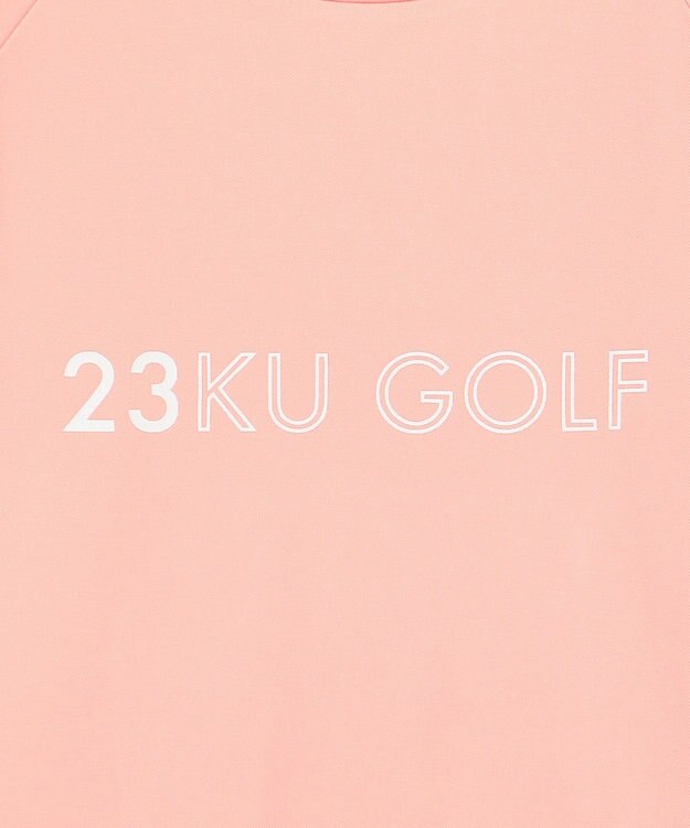 23区GOLF 【WOMEN】ロゴ 半袖モックネックシャツ ピンク系