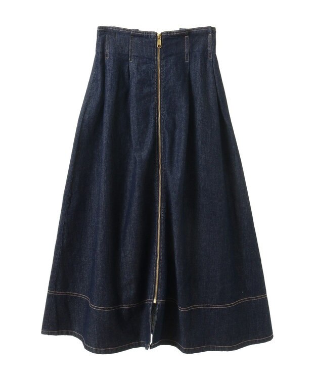earth music&ecology フロントＺＩＰデニムスカート Indigo