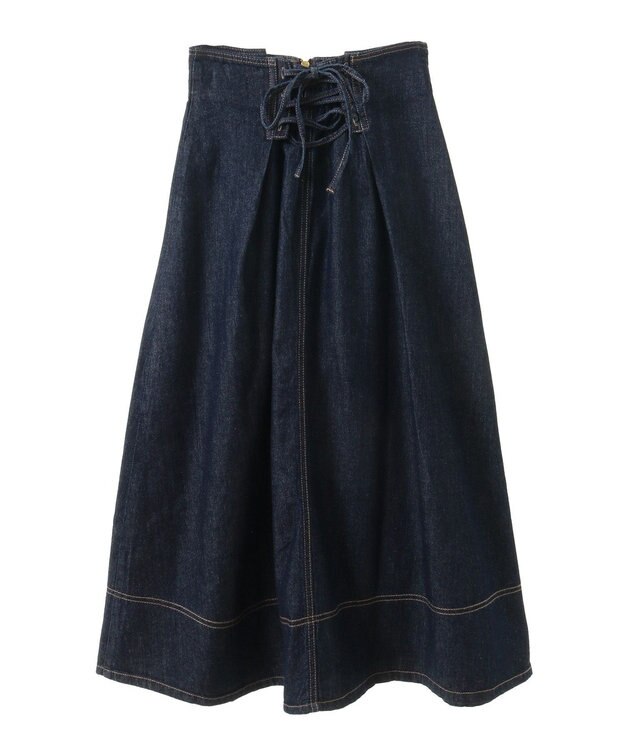 earth music&ecology フロントＺＩＰデニムスカート Indigo