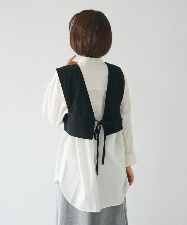 CRAFT STANDARD BOUTIQUE 2WAYカットコーデュロイビスチェ Black