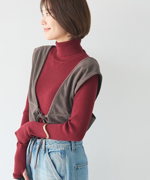 CRAFT STANDARD BOUTIQUE 2WAYカットコーデュロイビスチェ Charcoal Gray