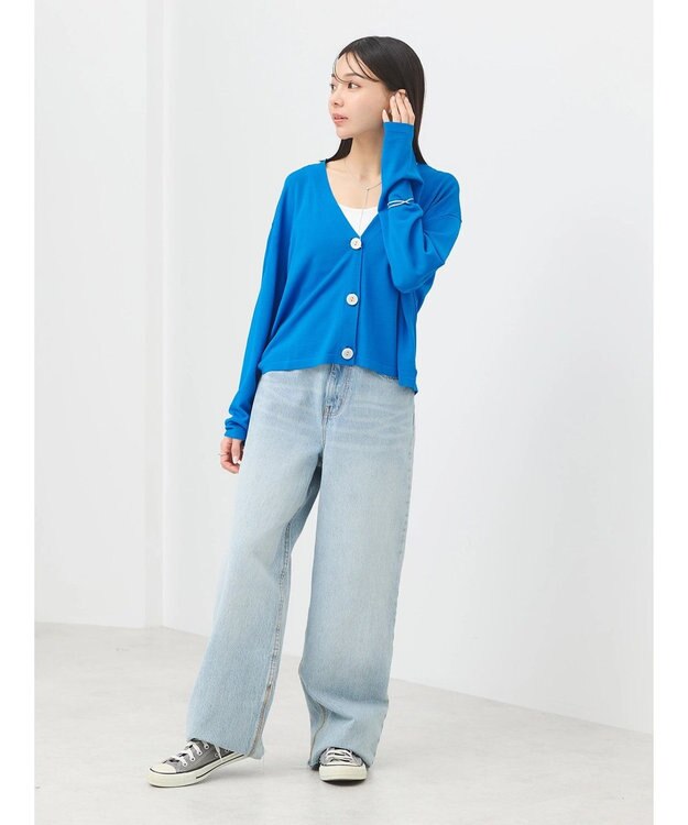 earth music&ecology ハイゲージニットカーディガン Blue