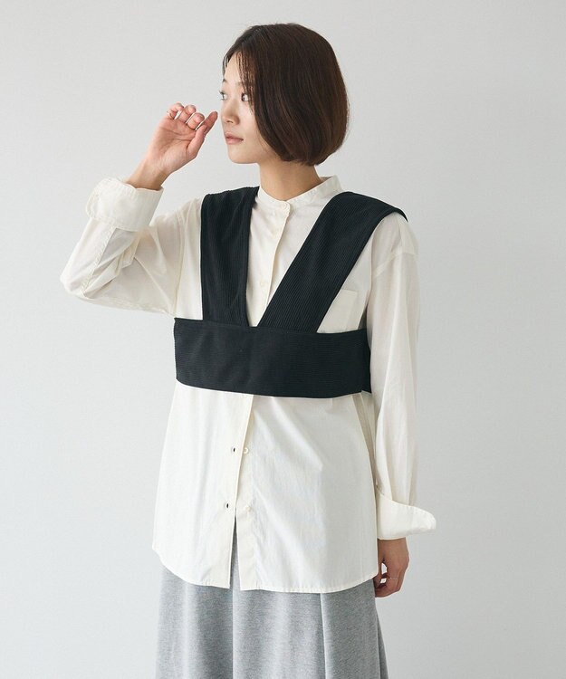 CRAFT STANDARD BOUTIQUE 2WAYカットコーデュロイビスチェ Black