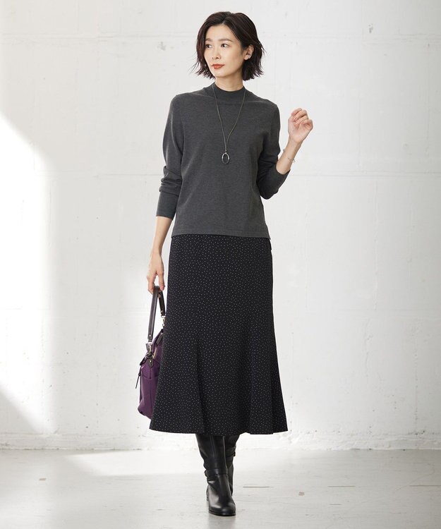 J.PRESS LADIES L 【WEB限定・洗える】フェミニッシュパウダー dots スカート ブラック系5