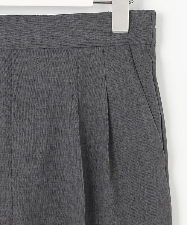 Feroux 【洗える】美シルエットカラーテーパード パンツ グレー系