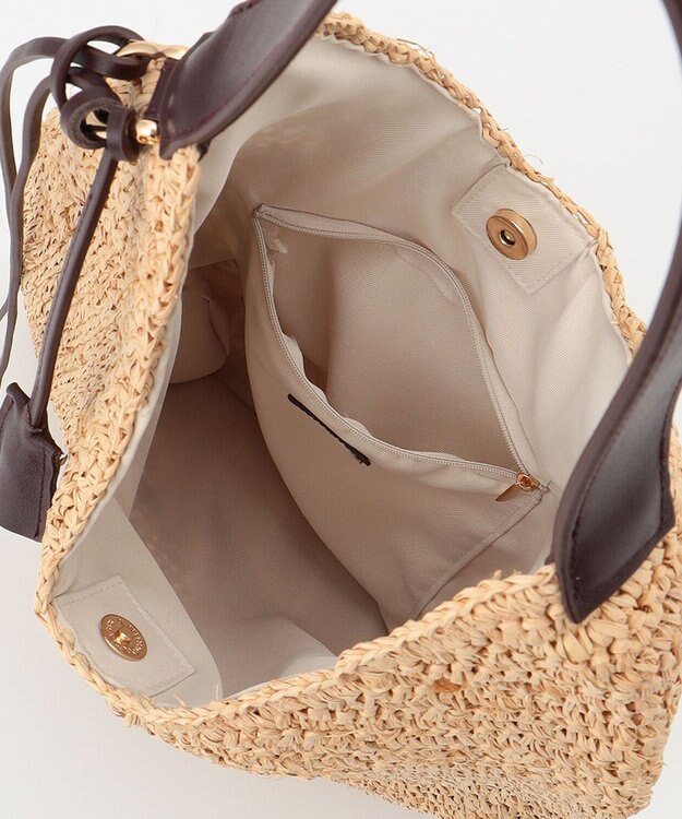 自由区 ラフィアワンショルダー バッグ ベージュ系