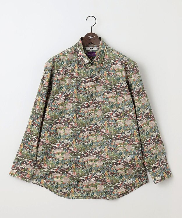 JOSEPH ABBOUD 【キングサイズ・リバティー柄】プリントシャツ オリーブ系6