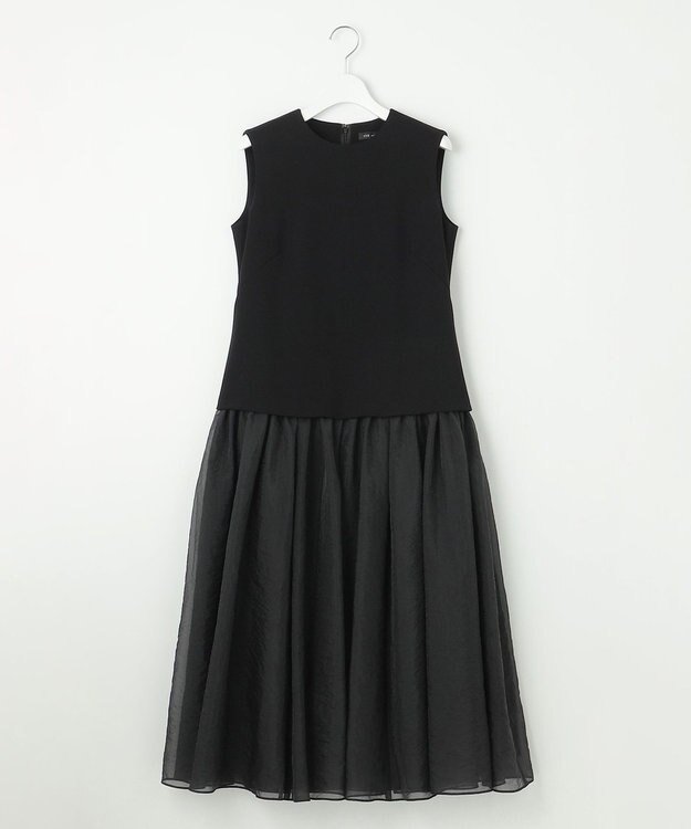 23区 【APPLAUDIR】クリアジョーゼットコンビ ドレス ブラック系