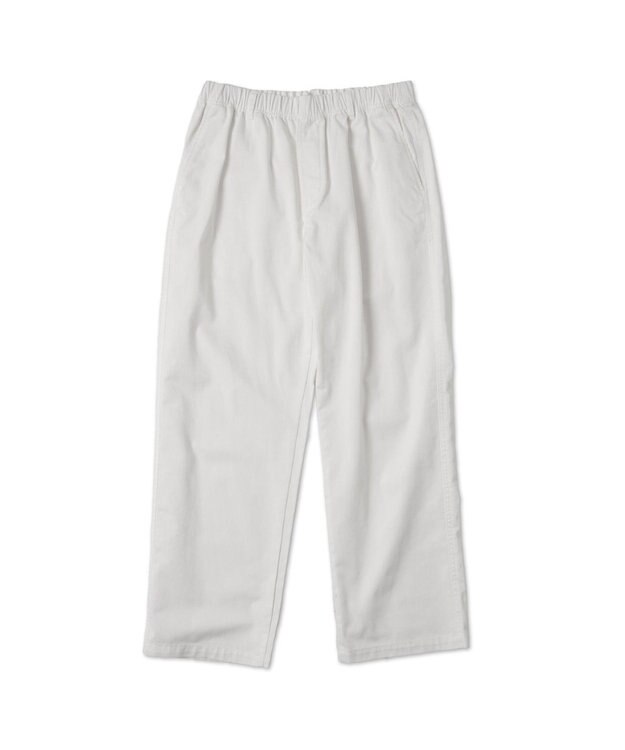 WEGO 【ウエストゴム/SMLサイズ展開/ユニセックス着用ITEM】チノイージーストレートパンツ ホワイト