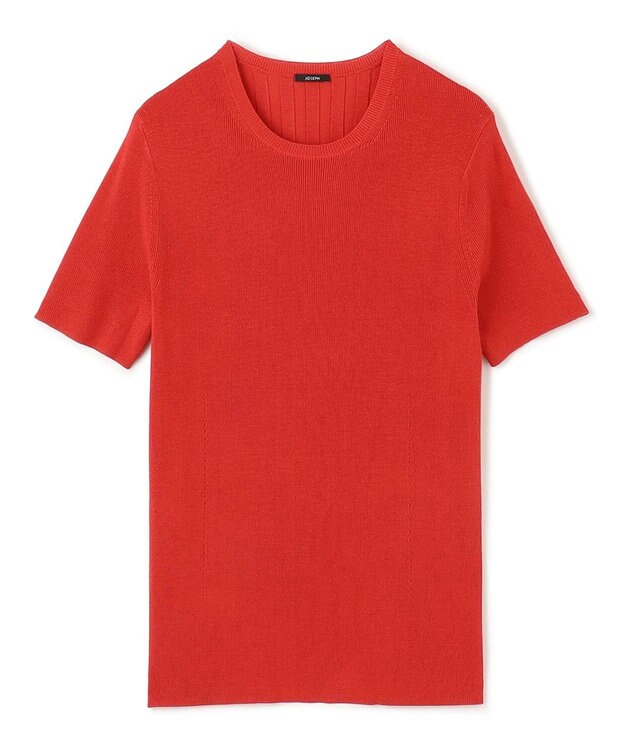 JOSEPH サテニーリブ　ニットTEE Crimson