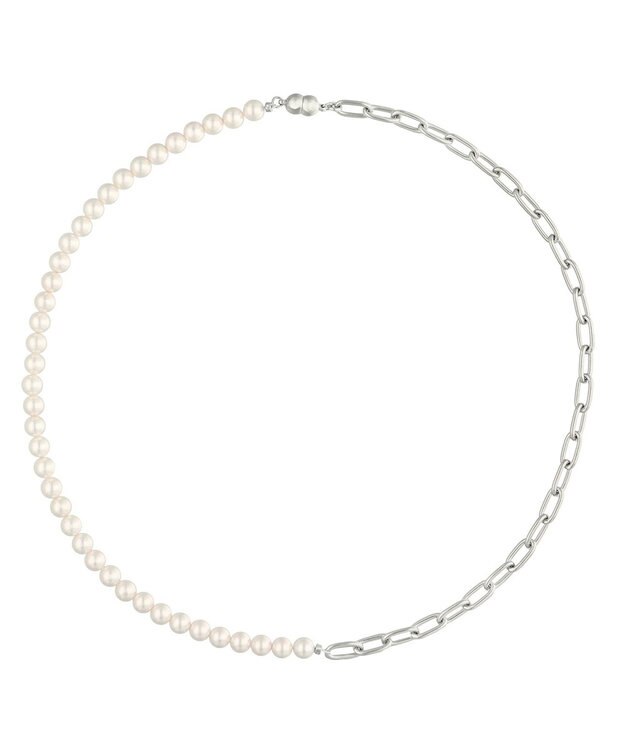 NAVE 【AFFECT】パール＆チェーンネックレス大 シルバー系