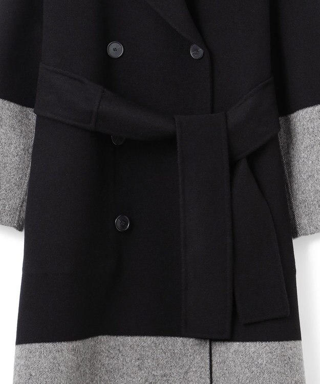 JOSEPH ダブルフェイスカラーブロック　ダブルブレステッドコート Black/grey