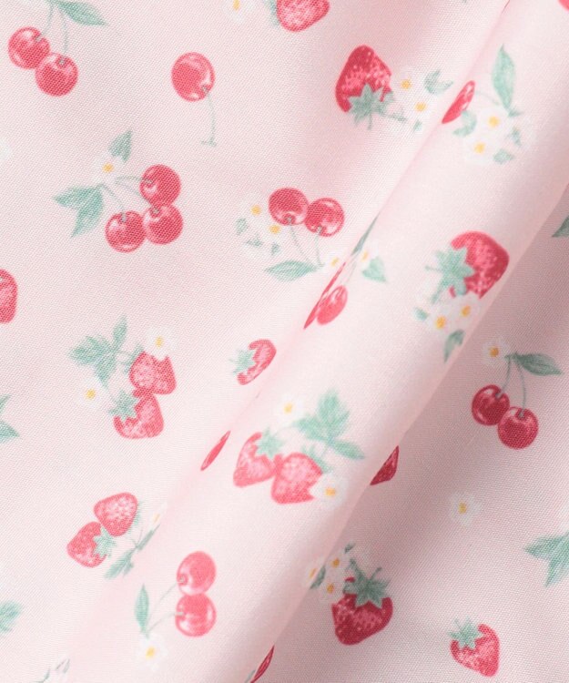 ANY KIDS 【洗濯機可能】オンオフショルダーワンピース ピンク×フルーツ