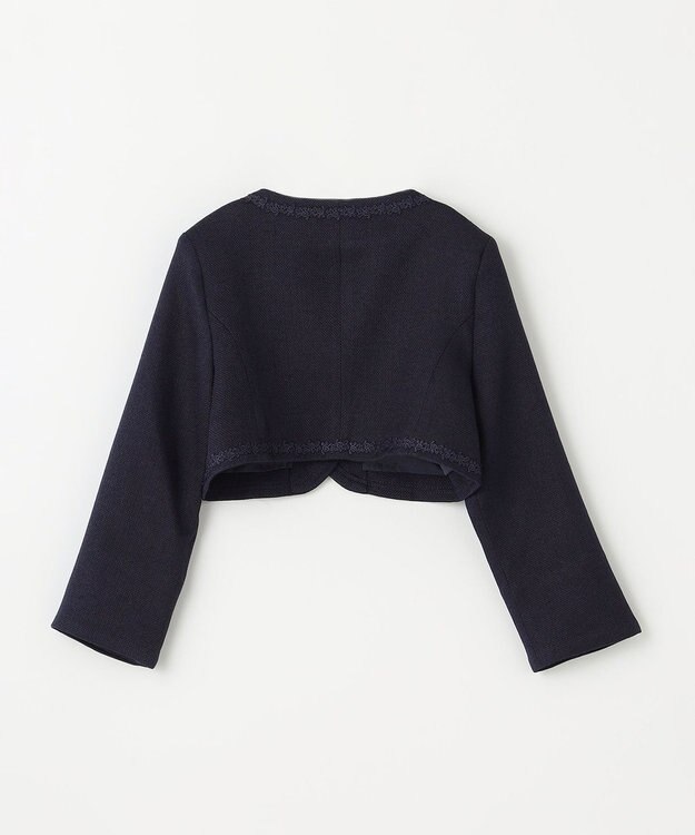 ANY KIDS ノーカラー ボレロ ジャケット ネイビー