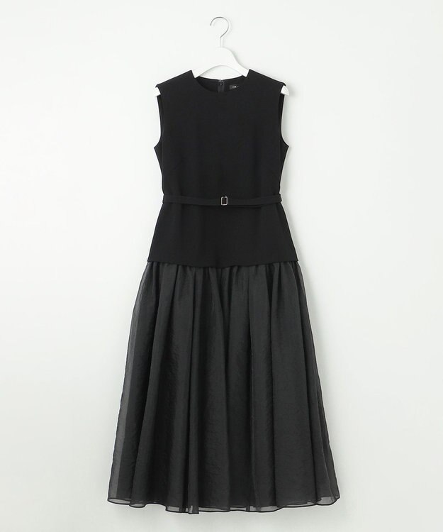 23区 【APPLAUDIR】クリアジョーゼットコンビ ドレス ブラック系