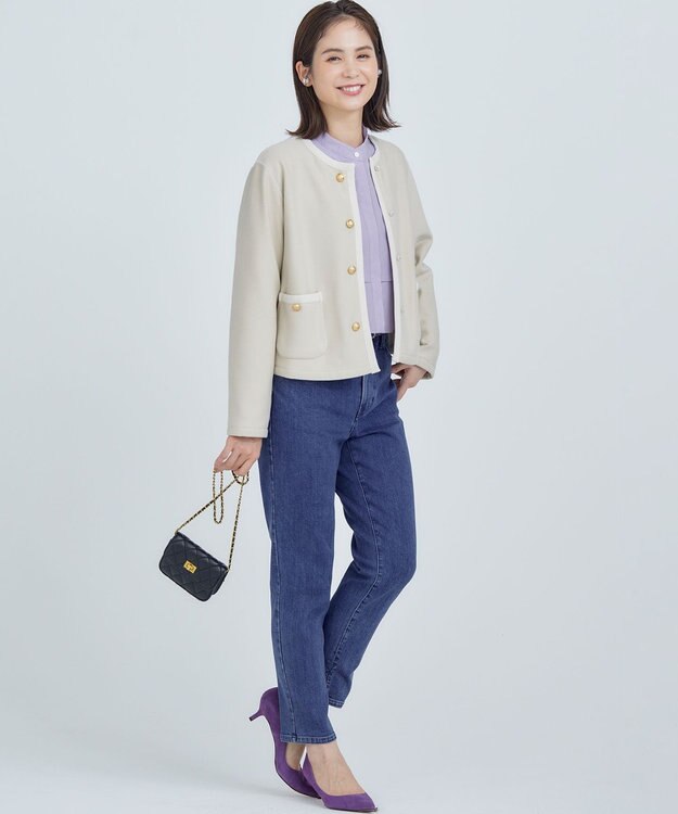 組曲 S 【2WAY・WEB限定】バックベロア リバーシブルジャケット ベージュ系