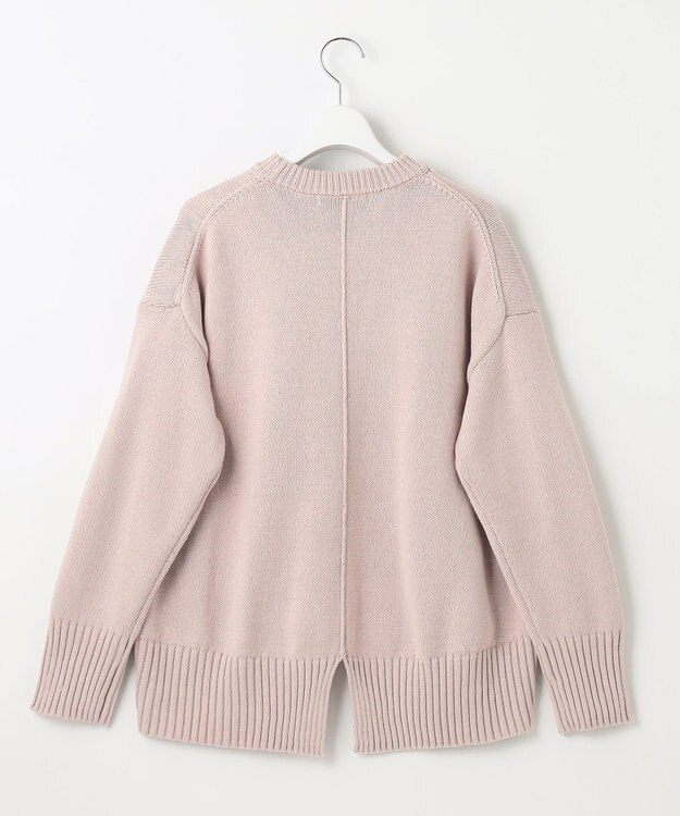 UNFILO 【洗える】スプリングコットンニット バックスリット ピンク