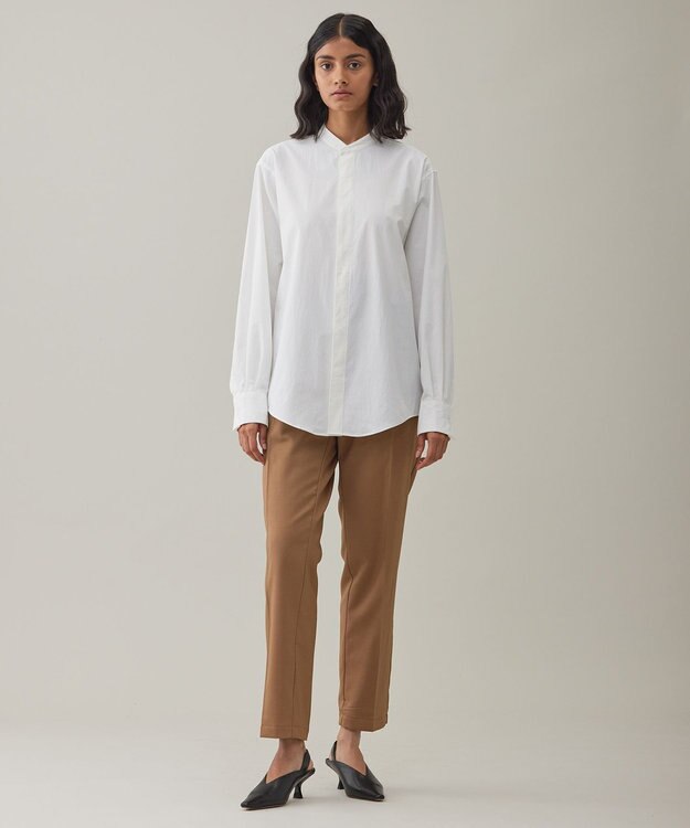 UNFILO MENS コンフォート バンドカラーシャツ  [24年秋冬商品] オフ