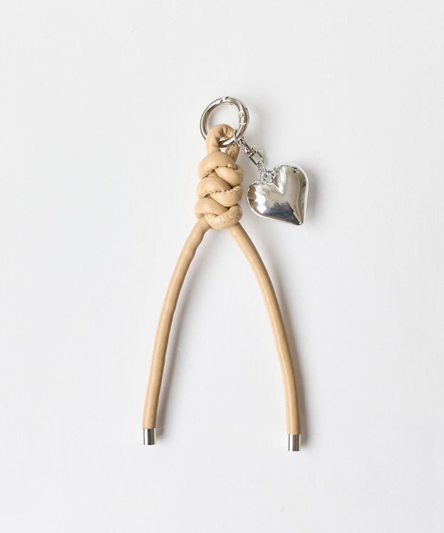 ハートレザーコードバッグチャーム シルバー / Phoebe