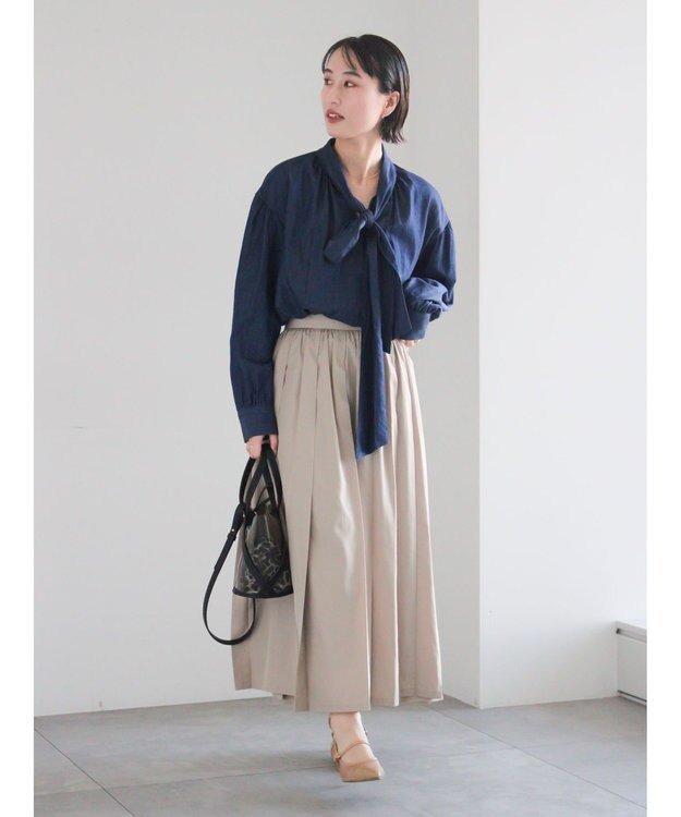 Te chichi ビッグボウタイブラウス ネイビー
