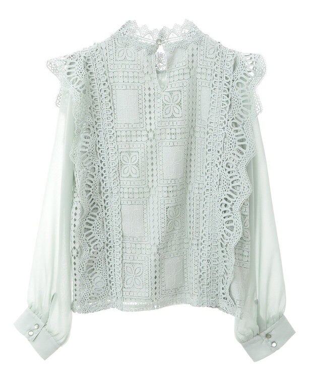 Green Parks ・Ｐｅｔｉｔ　Ｆｌｅｕｒ　イロイロレースブラウス Green