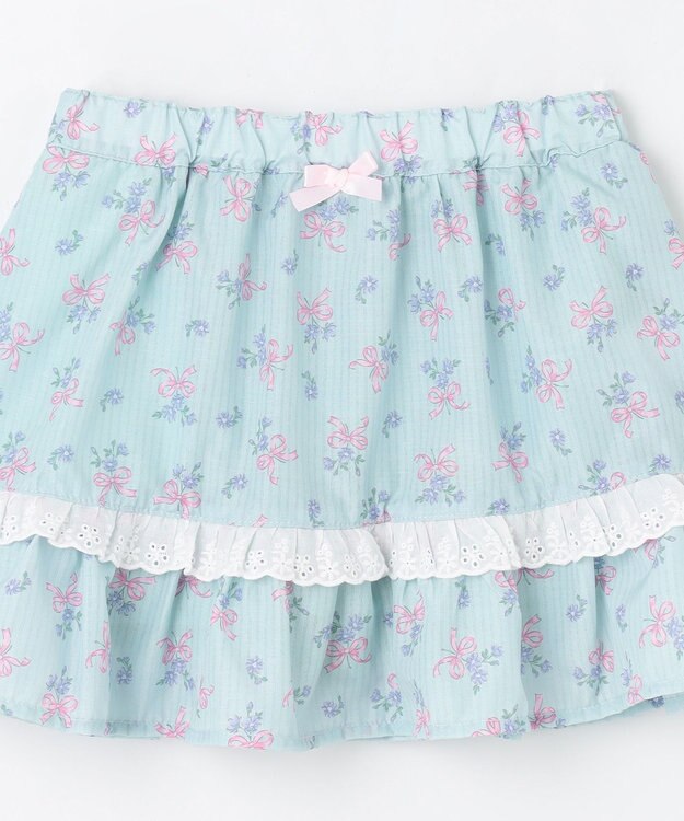 ANY KIDS フラワー×リボン スカパン ミント