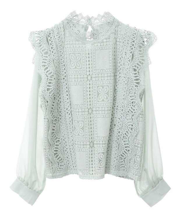 Green Parks ・Ｐｅｔｉｔ　Ｆｌｅｕｒ　イロイロレースブラウス Green