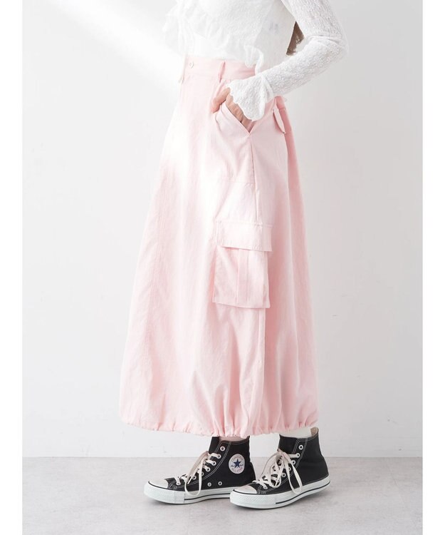 earth music&ecology バルーンカーゴスカート Pink