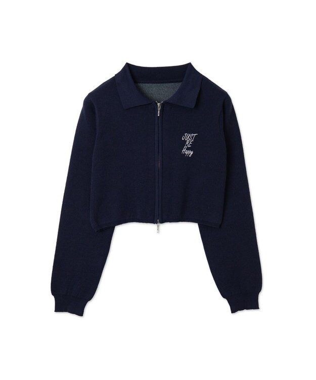 WEGO WZIPスターモチーフニット ネイビー