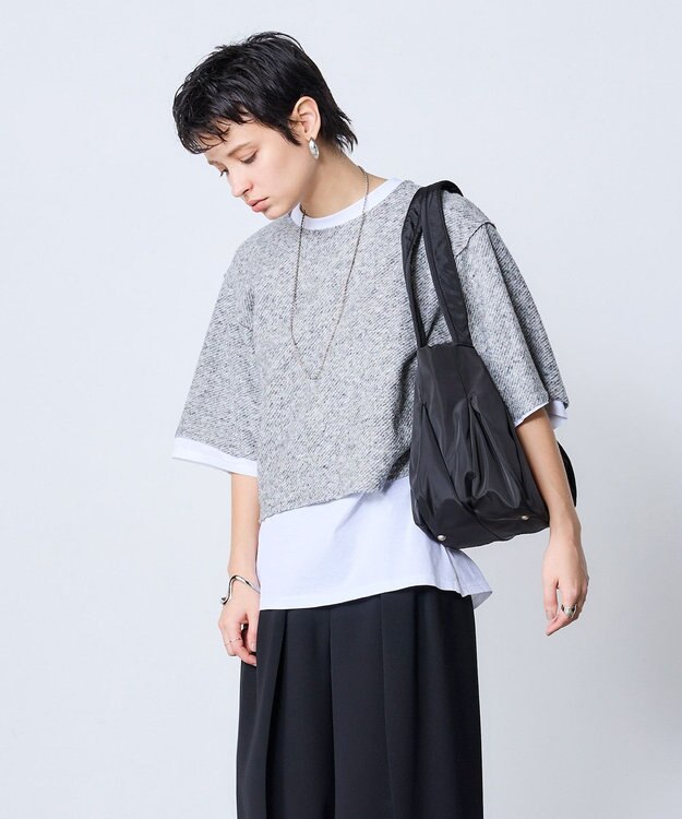 MioFIRANO HERRINGBONE J001 トートバッグ マルチケース付き はっ水 BLACK