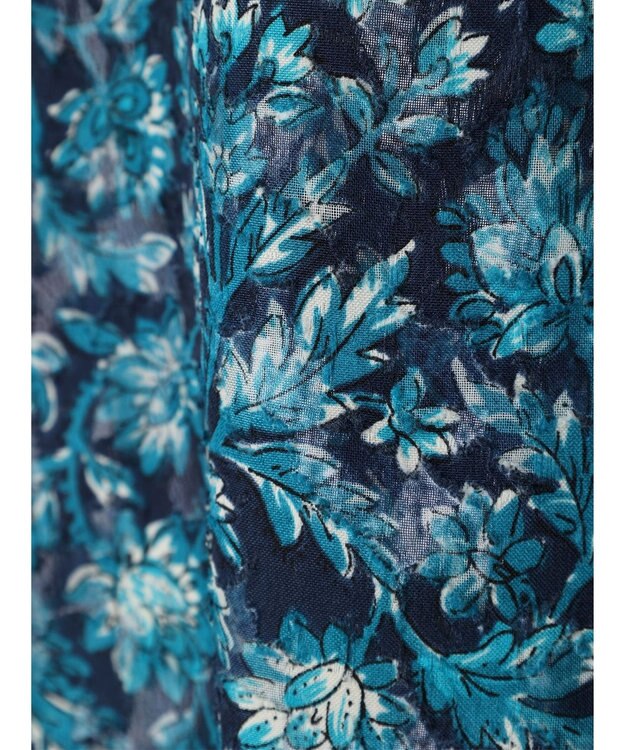 Green Parks 柄開襟シャツ Blue