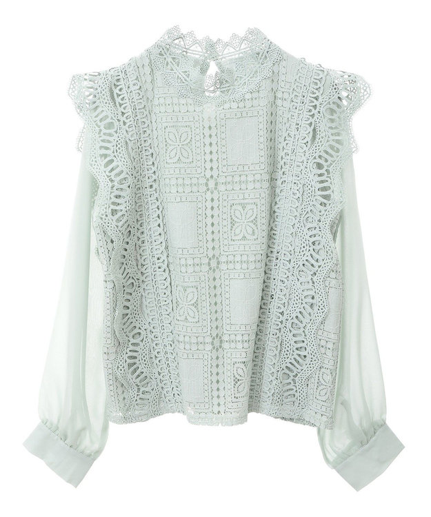Green Parks ・Ｐｅｔｉｔ　Ｆｌｅｕｒ　イロイロレースブラウス Green