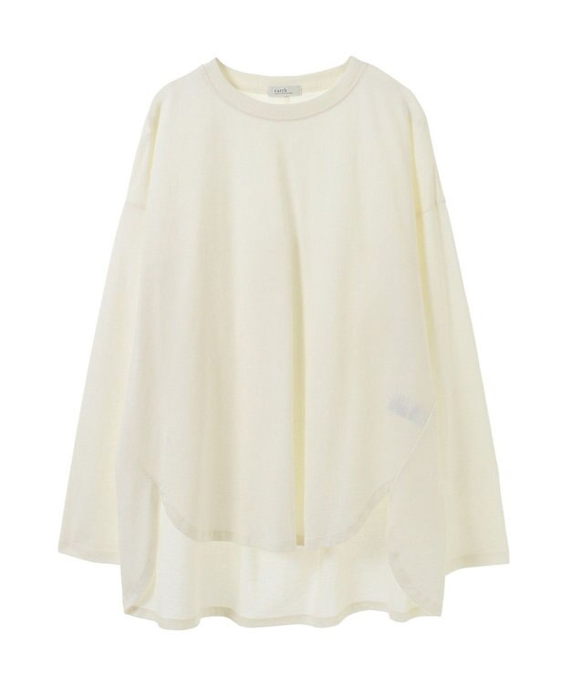 earth music&ecology ラウンドルーズロンＴ Ivory