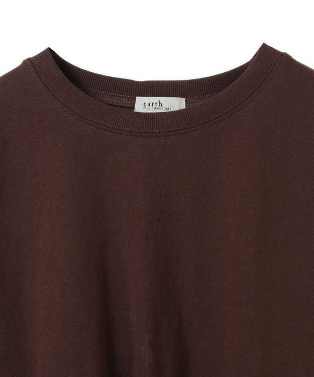 earth music&ecology ラウンドルーズロンＴ Brown