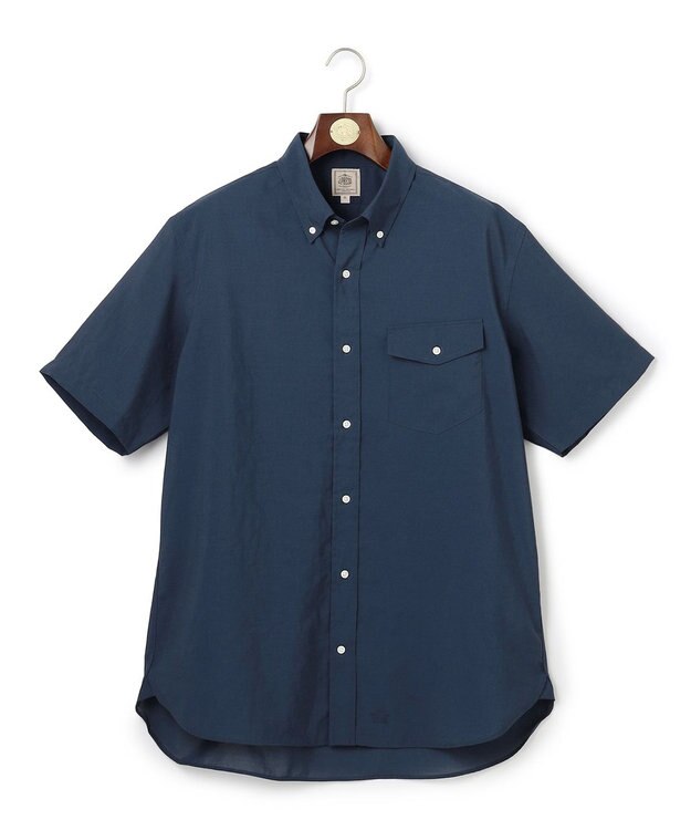 J.PRESS MEN 【KING SIZE】【遮熱 / 高通気性】ハケメパッチフラップ 半袖シャツ / B.D. ネイビー系