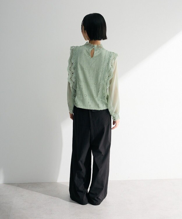 Green Parks ・Ｐｅｔｉｔ　Ｆｌｅｕｒ　イロイロレースブラウス Green