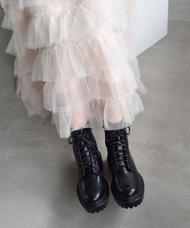 Bridget Birkin 【Bridget Birkin】ボリュームソールレースアップショートブーツ ブラック