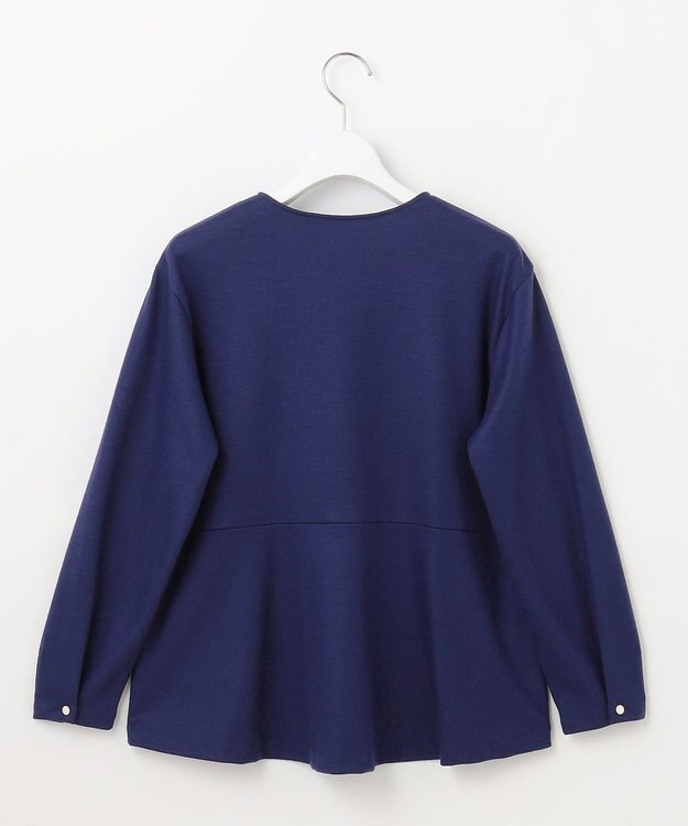 J.PRESS LADIES S ウールスムース ペプラム カットソー ブルー系