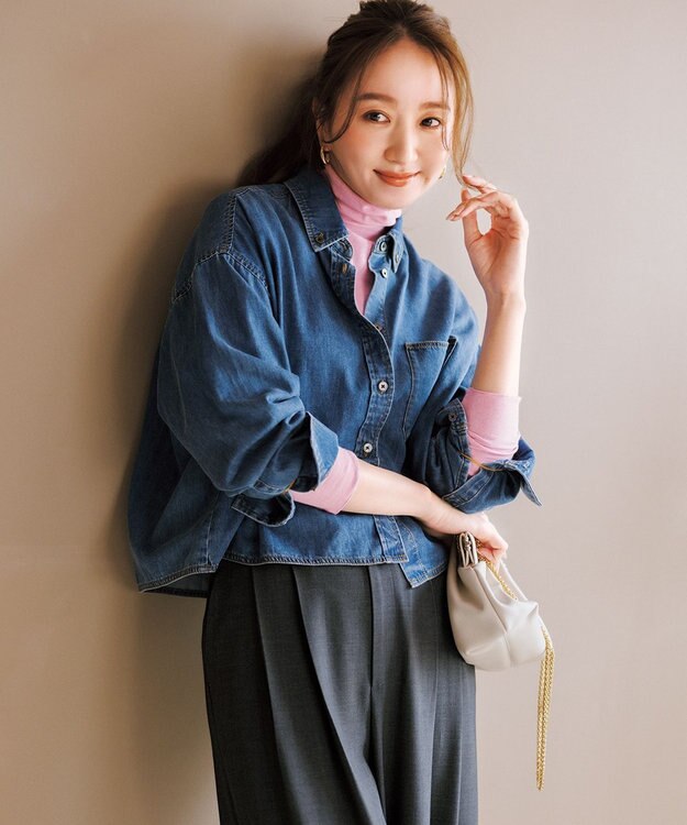 UNFILO DENIM LIGHT】 クロップドシャツ / UNFILO L