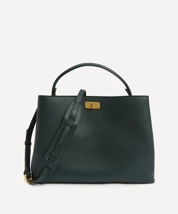 LIBERTY. アイフィス レザー トップハンドルバッグ ダークグリーン