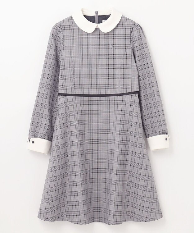 組曲 KIDS 【150-170㎝】グレンチェック ワンピース グレー系5