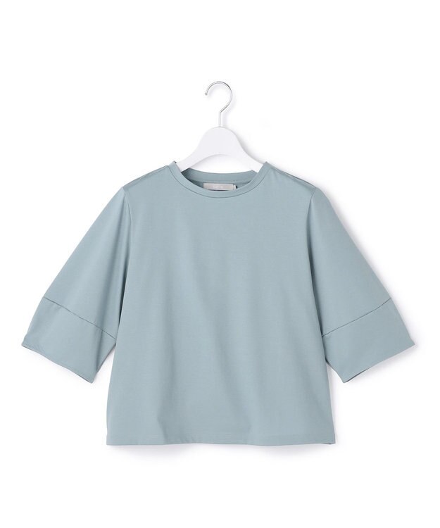 ICB L シャツジーナプレーディング ランタンスリーブカットソー プルシアンブルー