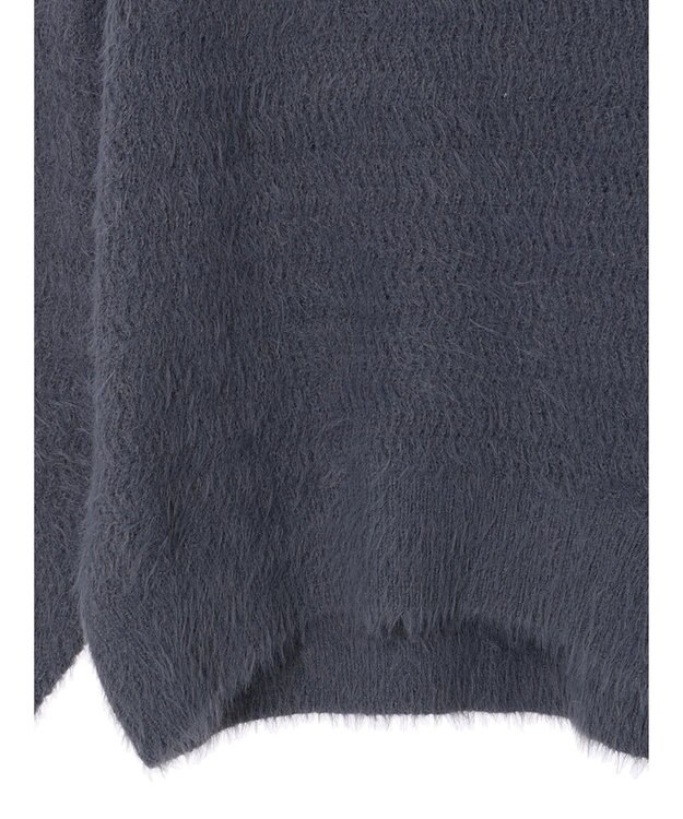 earth music&ecology ゆるモヘアライクレースニット Charcoal Gray