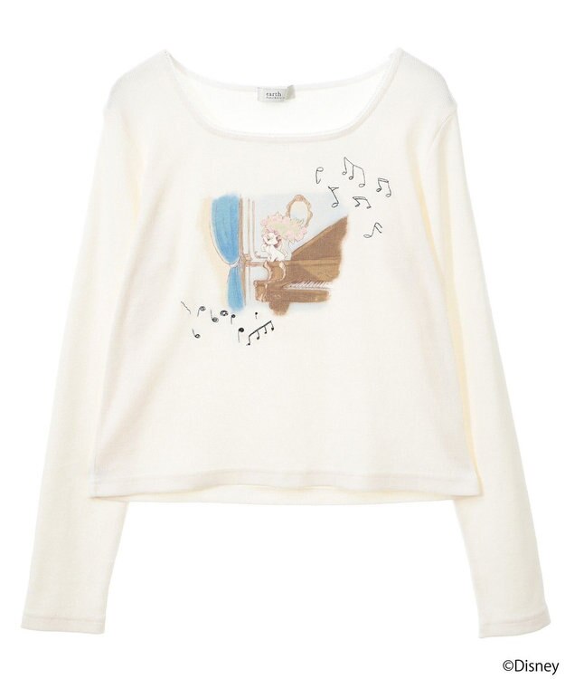 earth music&ecology Ｄｉｓｎｅｙ／Ｍａｒｉｅスクエアネックプルオーバー Ivory